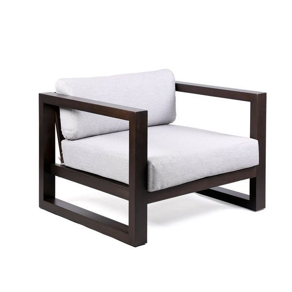 English Elm Quivra Dark Eucalyptus Outdoor Lounge Chair with Gray UV-Resistant Cushions, Ergonomic Support B2736P354403