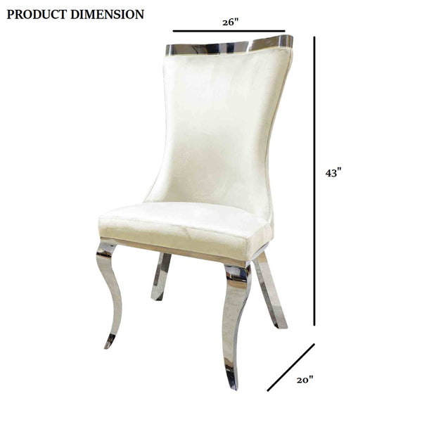 English Elm White Modern Upholstered Side Chair with Gold Legs, Tiger Print Accent, Comfortable Dining Seating White 26 L x 24 W x 18 H B2741S00730