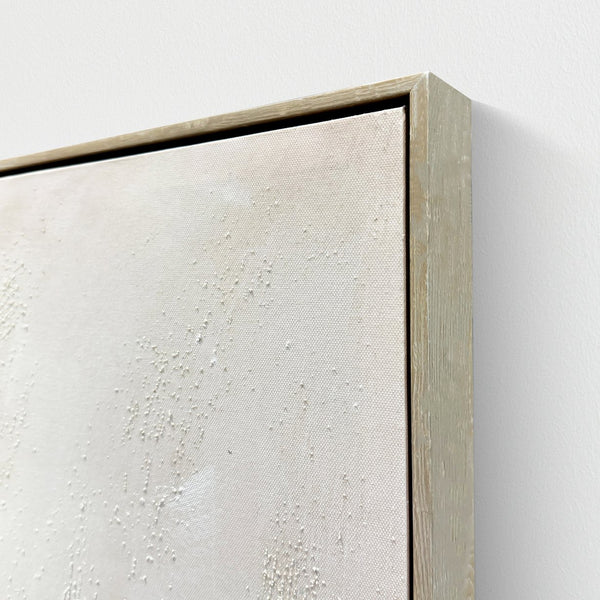 English Elm White White Highland Cow Canvas Wall Art - Framed Solid Wood Minimalist Farmhouse Print for Living Room Bedroom Décor Gift W3374P322232