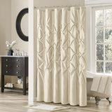 Madison Park Laurel Transitional Tufted Semi-Sheer Shower Curtain MP70-439 Ivory