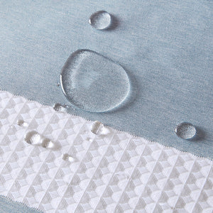 JLA Home Madison Park - Shower Textured Waffle Curtain with Heathered Stripe and 3M Scotchgard Water-Repellent Finish for Spa-Like Bath Blue MP70-4987