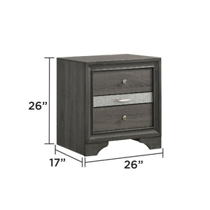 English Elm Traditional Queen 5 PC Storage Bedroom Set Gray – Engineered Wood Bed, 7-Drawer Dresser, Mirror, Chest 808857661555