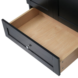 English Elm 36 Inch Shaker Style Free-Standing Bathroom Vanity Cabinet with Resin Sink, Soft-Close Storage Elegance Black SV000021AAB
