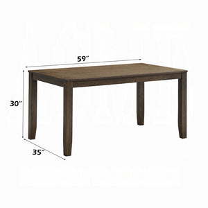 English Elm Walnut Round Drop-Leaf Dining Table 35" Compact Solid Rubberwood Blend Warm Finish, Durable Walnut 38.5 L x 63 W x 5.5 H B2741P326652