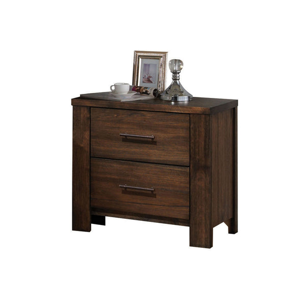 English Elm Merrilee Oak Finish Nightstand with 2 Dovetail Drawers, Antique Brass Handles, Smooth Metal Glides, Sturdy RBW Construction B2726P257356