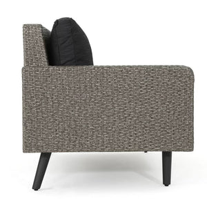 English Elm Christopher Knight Home® - Tahiti Outdoor Sofa Set - Stylish Black Weather-Resistant Seating With Cushions For Patios & Decks 60125.00MBK