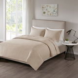 510 Design Otto Casual 3 Piece Reversible Quilt Set 5DS13-0033 Khaki