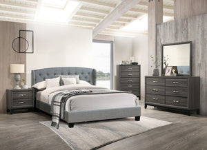 English Elm Rustic Gray Oak Wide Dresser with Black Legs and Metal Handles for Bedroom Storage B011P448734