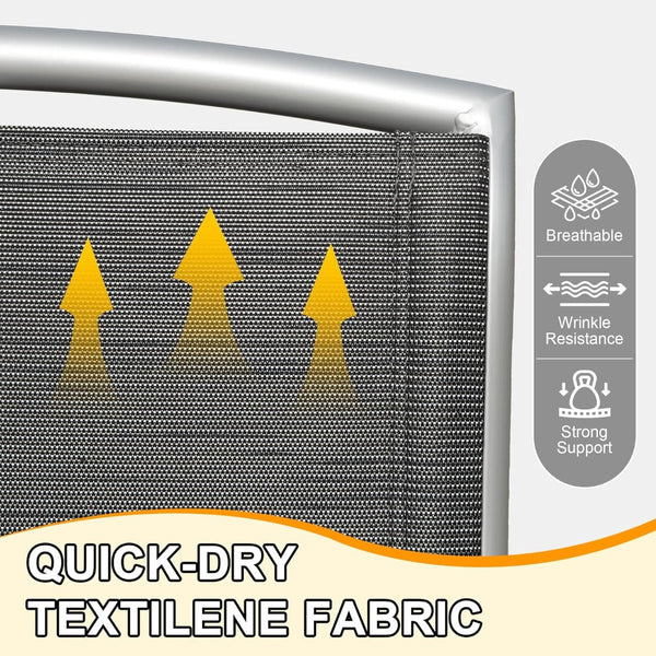 English Elm Patio Reclining Chairs Set Of 2 - Durable Aluminum Frame, Adjustable High Back, Soft Padded Seats W1859P210876-GIGA