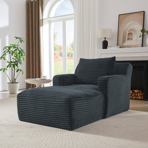 English Elm Indoor Corduroy Chaise Sofa with Pocket Spring Fill for Apartments and Home Offices W2339P477807