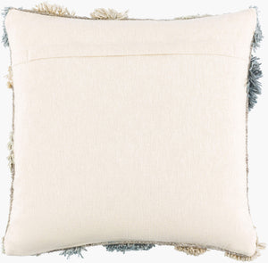 Surya Baracoa 22"L X 22"W Modern Minimalist Accent Pillow - Stylish, Easy-care Decorative Cushion Gray Rayon,Wool,Cotton,Cotton Baa001-2222p