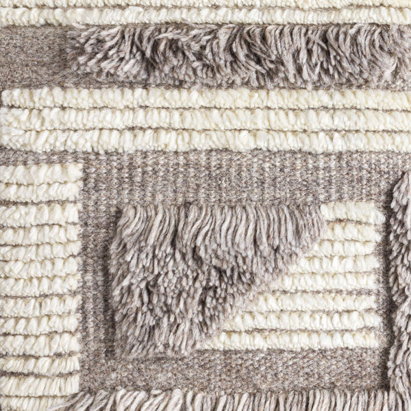 Surya Baracoa 22"L X 22"W Modern Minimalist Accent Pillow - Stylish, Easy-care Decorative Cushion Gray Rayon,Wool,Cotton,Cotton Baa002-2222d