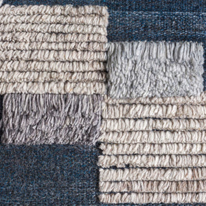 Surya Baracoa 22"L X 22"W Modern Minimalist Accent Pillow - Stylish, Easy-care Decorative Cushion Dark Blue Rayon,Wool,Cotton,Cotton Baa003-2222