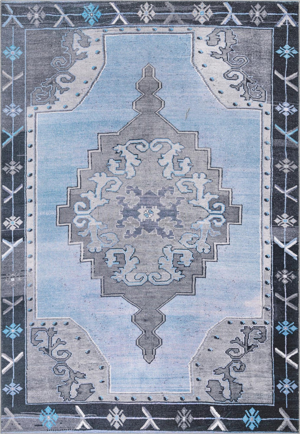 Unique Loom Timeless Thomas Machine Made Medallion Rug Blue Gray, Navy Blue 8' 4" x 12' 2"