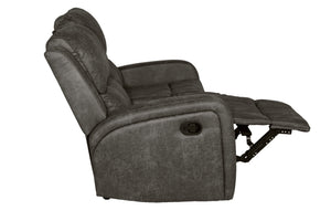 English Elm Recliner Loveseat with Manual Side Handle, Horizontal & Vertical Tufting, Plush Square Arms for Luxury Relaxation Smoke 57 L x 30 W x 26 H B089P240526