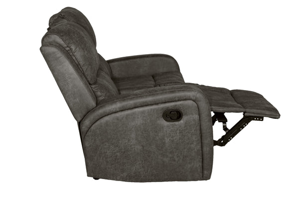 English Elm Recliner Loveseat with Manual Side Handle, Horizontal & Vertical Tufting, Plush Square Arms for Luxury Relaxation Smoke 57 L x 30 W x 26 H B089P240526