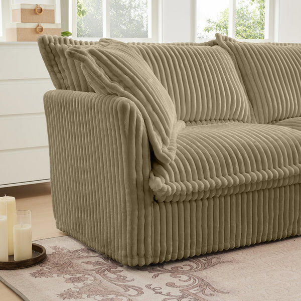 English Elm Koala Corduroy Sectional Sofa Deep Seat High Back Right Facing Living Room Piece W3041P272931