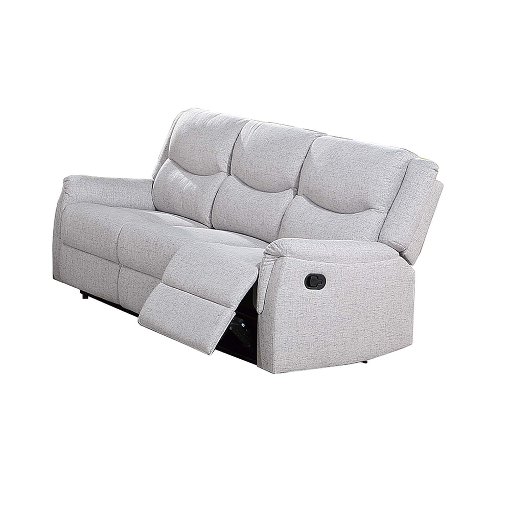 English Elm Modern Three Seat Manual Reclining Sofa Burlap Fabric Plush Living Room Comfort Beige B011P468524