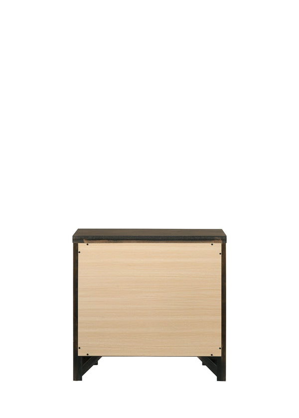 English Elm Merrilee Oak Finish Nightstand with 2 Dovetail Drawers, Antique Brass Handles, Smooth Metal Glides, Sturdy RBW Construction B2726P257356