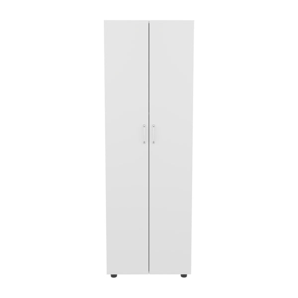 English Elm Aurora White Two-Door Armoire with Hanging Rod & 2 Shelves, Easy Assembly Bedroom Storage B070S00362