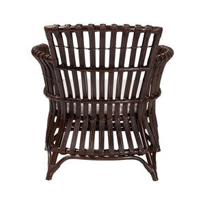 English Elm Bohemian Natural Rattan Accent Chair with Openwork Frame and Foam Cushion Seat B2750P420414