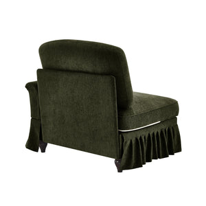 English Elm Sofa Sculptural Chenille Sectional with Detachable Skirt and Organic Curved Design W3041P332636