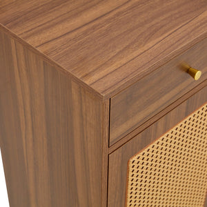 English Elm Multi-Functional Walnut Mdf Shoe Cabinet - Elegant Nordic & Industrial Design With Smart Storage Solutions W3226P278928