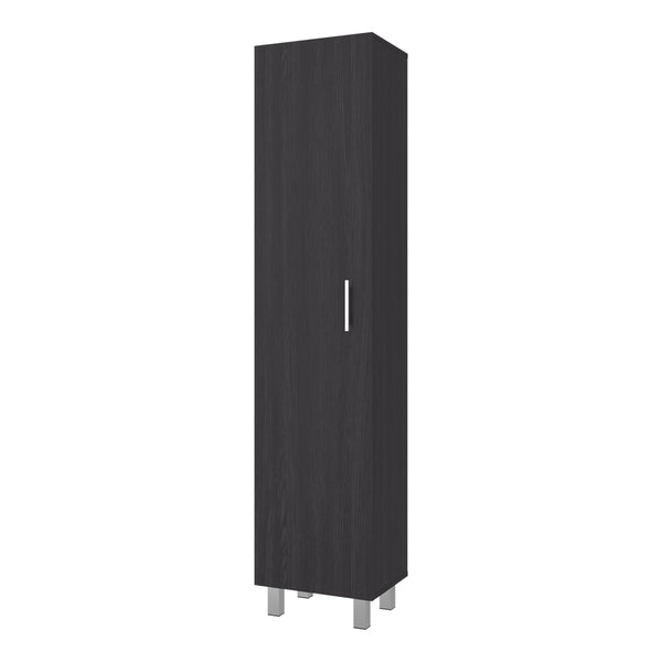 English Elm Vintro Tall Single Door Storage Cabinet with Metal Legs and Four Interior Shelves Black B070P487580