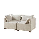 INK+IVY Molly Modern/Contemporary 2-Piece Modular Loveseat Sofa II100-0556 Linen