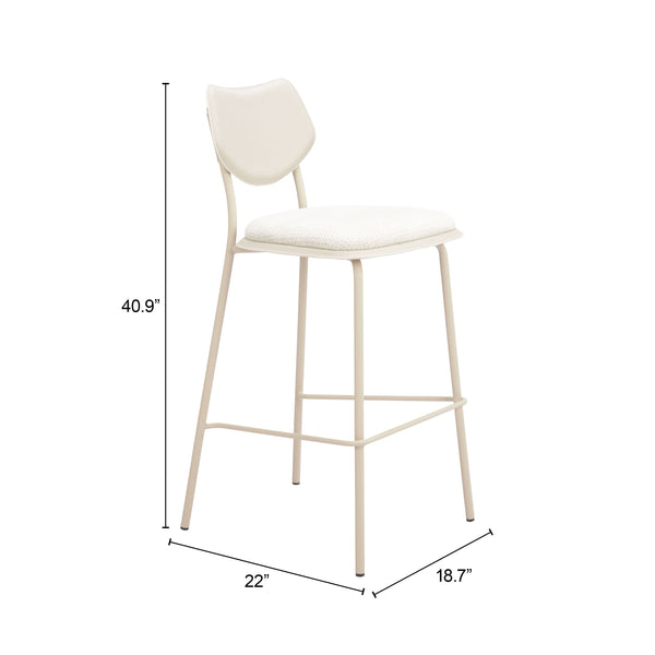 Zuo Modern Zeal Barstool Set Of 4 - Stylish Light Gray Seating For Modern Elegance In Any Space Or Setting Gray 100% Polyester,Pvc,Plywood,Steel 110866-zuo-modern