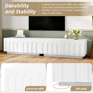 English Elm On-Trend Modern Dual-Function Coffee Table & Tv Stand Set For Tvs Up To 80", Elegant Storage Solution N721S000054K