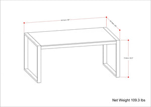 English Elm McKenzie Solid Mango Wood Dining Table Light Tobacco Finish with Black Iron Legs, 66"x40" Rustic Modern B136P203503