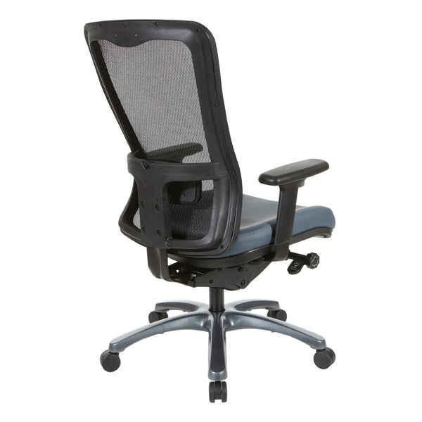 OSP Home Furnishings Progrid Ergonomic Mesh Office Chair with Lumbar Support and Padded Seat for All Day Blue 97720-R105