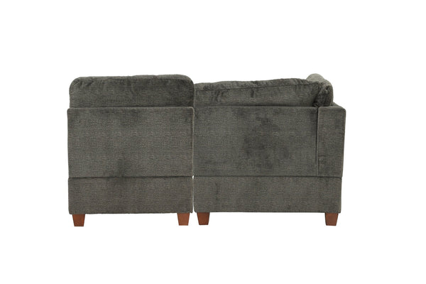 English Elm Modular 2-Piece Gray Chenille Set - Flexible Seating For Modern Living Rooms & Lounges, Durable Comfort B089S00001