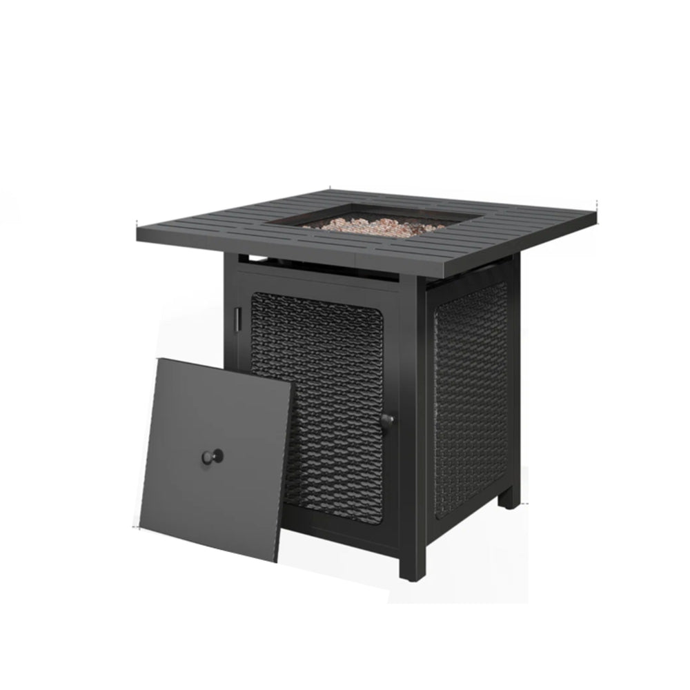 English Elm 30”width Outdoor Rattan Iron Propane Fire Pit Table 50000 Btu Patio Entertainer B082P454965