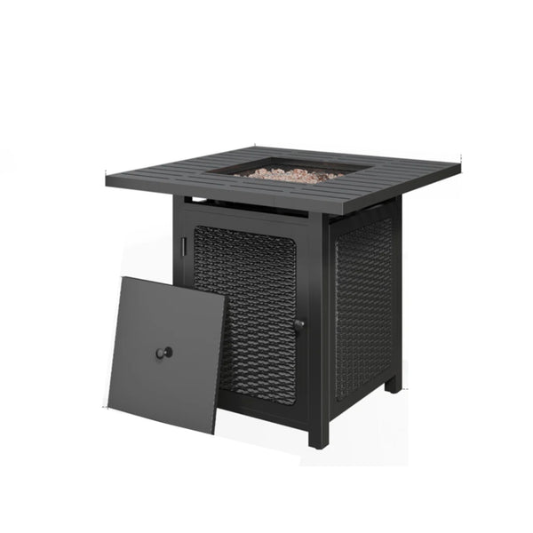 English Elm 30”width Outdoor Rattan Iron Propane Fire Pit Table 50000 Btu Patio Entertainer B082P454965