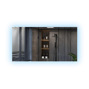 English Elm Vellum Wide Backlit Led Vanity Mirror with Defogger for Double Sink Bathrooms B2731P478342