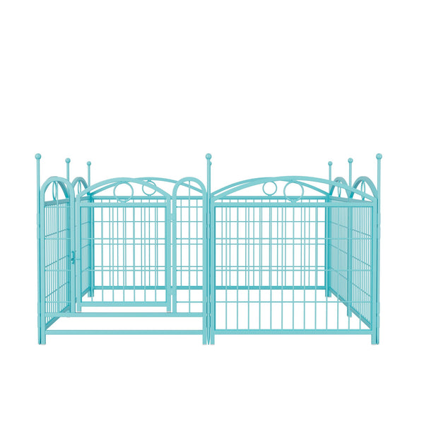 English Elm Dog Playpen 8 Panel Heavy Duty Iron Pet Enclosure Foldable Indoor Outdoor Exercise Pen Blue W368P233999