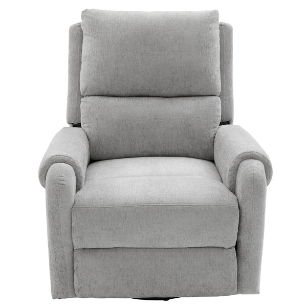 English Elm Manual Recliner Swivel Rocker Massage Chair Chenille Nursery and Living Room Seat Grey N763P347287E