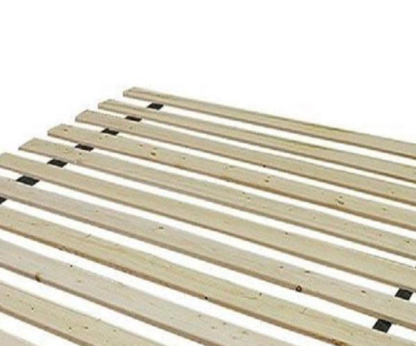 English Elm Slats Full bed slat kit solid wood support with fabric straps, sanded unfinished finish, no box spring needed Natural 6 L x 56 W x 4 H B078107816