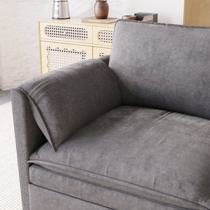 English Elm 74.27'' Mid-century Modern 2 Seat Loveseat with Pocket Spring and Breathable Fabric W680P221017