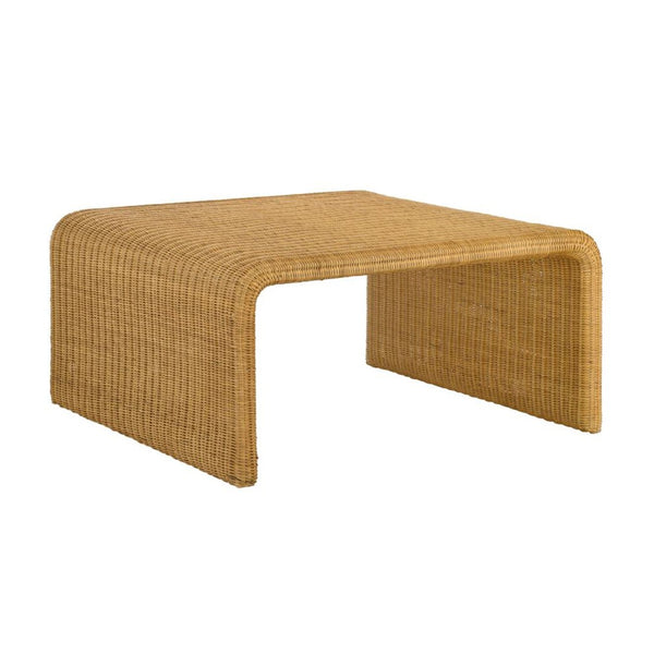 English Elm Square Woven Rattan Coffee Table - Handcrafted Natural Design For Bohemian Living Room Style & Storage B016P378148-GIGA