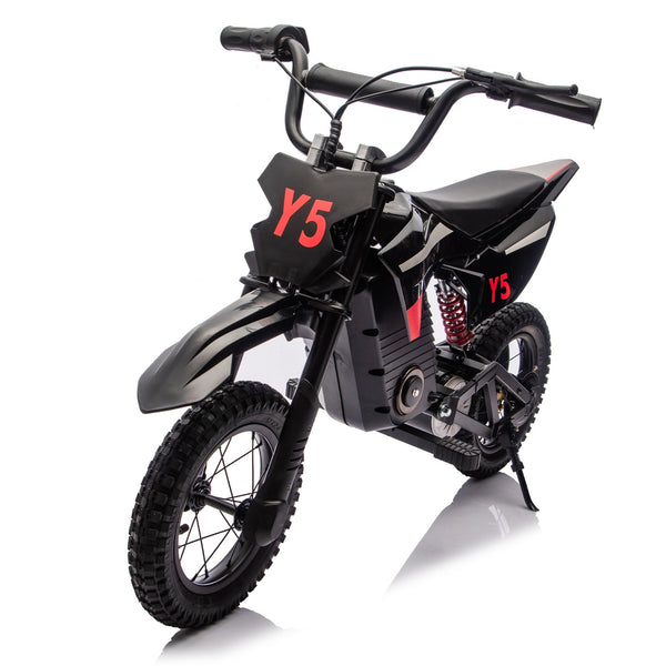 English Elm 24v 250w Kids Off-road Electric Motorcycle with Led Lights Bluetooth and Rear Suspension W1578P203984