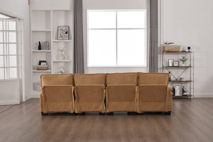 English Elm United U-Shaped Cloud Couch - 110" Chenille Sectional Sofa With Memory Foam & Double Chaise Comfort W1568S00213-GIGA