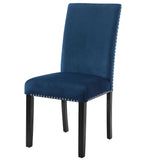 Marceloa Blue Side Chairs Set of 2: Memory Foam Cushion, Velvet Upholstery