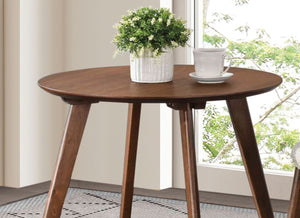 English Elm Contemporary Round Mid‑Century Accent Side Table with Tapered Legs, Solid Wood Build and Compact Design Walnut 27 L x 27 W x 4 H B2741P351968