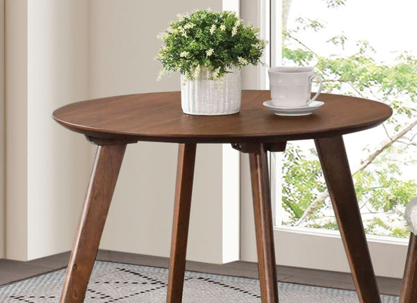 English Elm Contemporary Round Mid‑Century Accent Side Table with Tapered Legs, Solid Wood Build and Compact Design Walnut 27 L x 27 W x 4 H B2741P351968