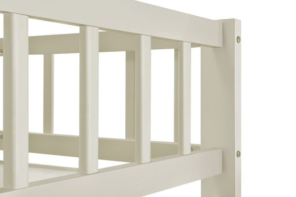 English Elm Twin Over Full Stairway Bunk Bed With Trundle & Storage – Stylish Cream Design For Kids & Teens K495S00004-GIGA