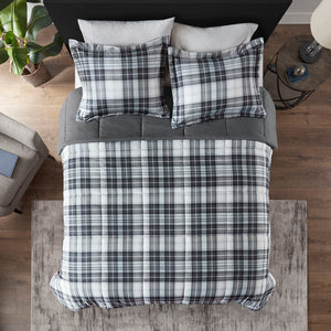 English Elm King/Cal King Essentials Parkston 3M Scotchgard Plaid Down Alternative Comforter Set w/Shams, Moisture-Wicking, OEKO-TEX Certified B03599044