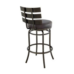 English Elm Piren Swivel Counter Or Bar Stool In Mocha Finish With Brown Faux Leather For Modern Comfort B2736P268557-GIGA